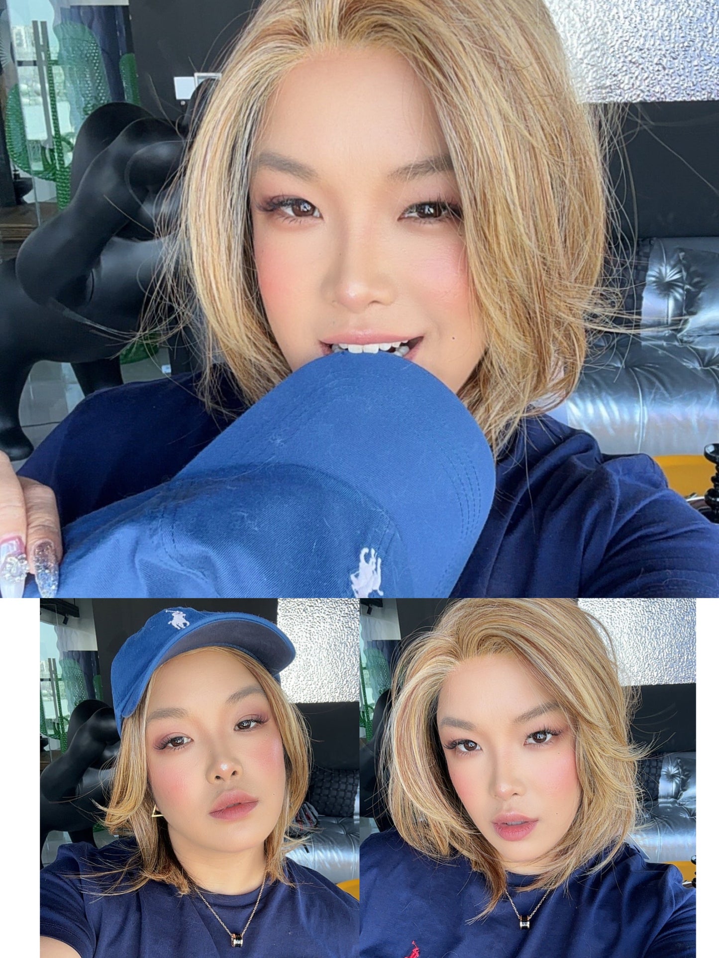 HOT OF SEASON - 14 Inches Honey Blonde Pre-Cut Snowflake Lace Frontlace Glueless Wig KIMBERLEY【PERMATEASE】【BENDY EAR TABS】