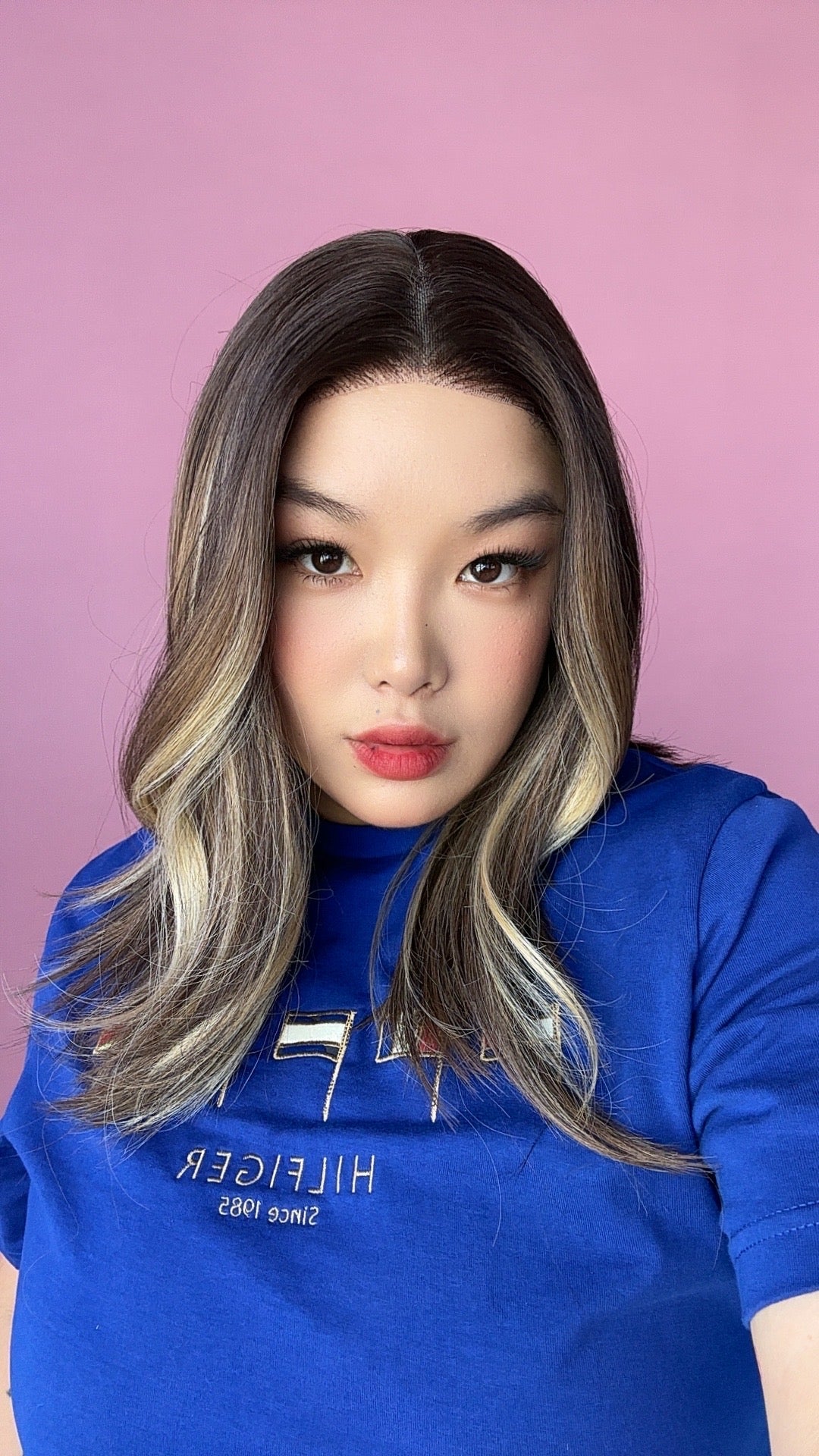 JBEXTENSION 16 Inches Mix Blonde Women Pre-Cut Frontlace Glueless Wig VENUS