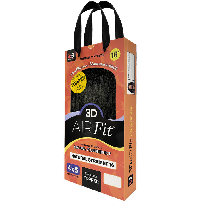 Bobbi Boss 3D Air Fit Volumizing Topper 4x5 Hand-Tied Lace Hair Pieces - NATURAL STRAIGHT 16"