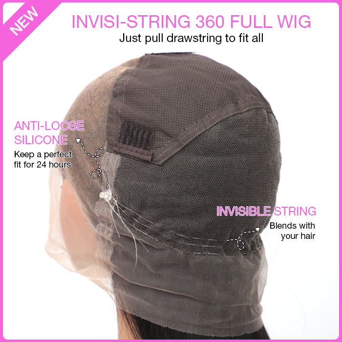 Hermosa Hair Full Lace Part Anywhere Body Wave / Straight / Curly Invisi-String Snug Fit HD Lace Human Hair Wigs