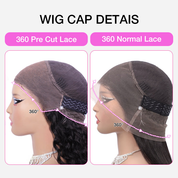 Invisible-String Snug Fit 360 Full Lace Front Wigs Pre Plucked Loose Wave HD Lace Human Hair Wigs