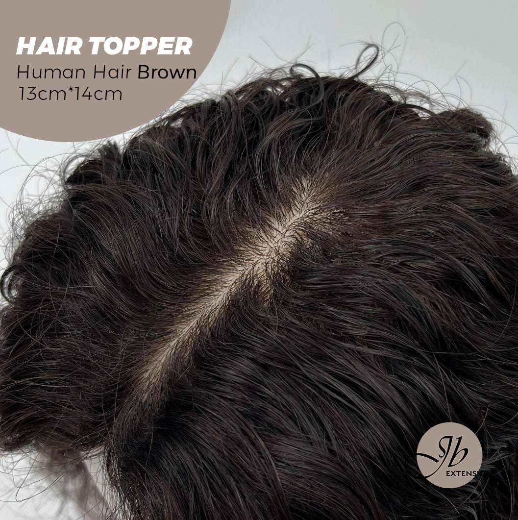 JBEXTENSION 10 Inches Natural Black Brown HUMAN HAIR WAVE TOPPER 13*14