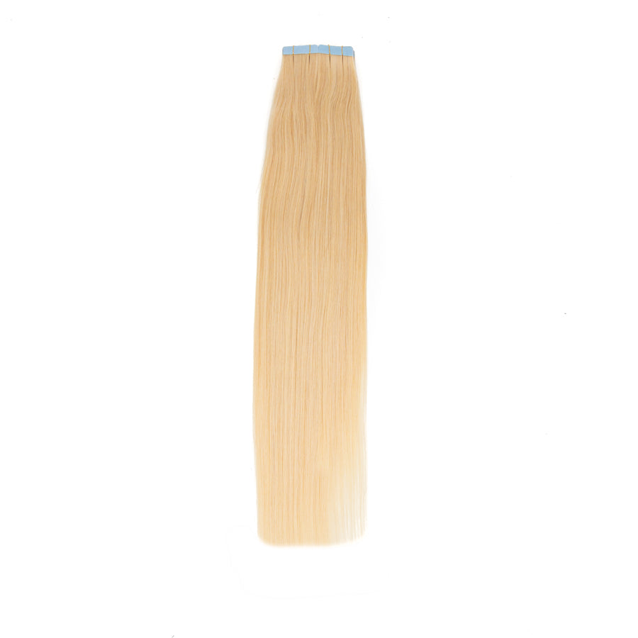Tape in Hair Extensions Human Hair, Remy Tape in Hair Extensions 20inch Tape in Human Hair 50g 20pcs #60 L.BLONDE