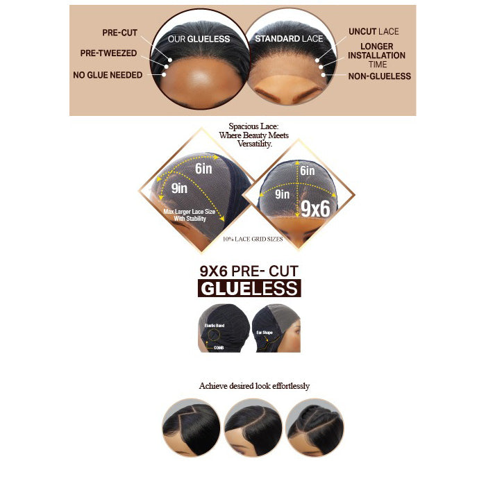 Mane Concept Brown Sugar Skinbond Lace Glueless 9"x6" Pre-Plucked HD Lace Front Wig - BSSB201