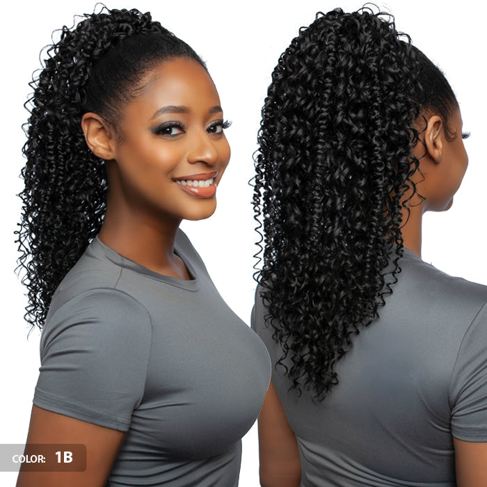 Brown Sugar Human Hair Blend Drawstring Ponytail - BSWNT19 BS BOHO PASSION TWIST WNT 18" - by Mane Concept
