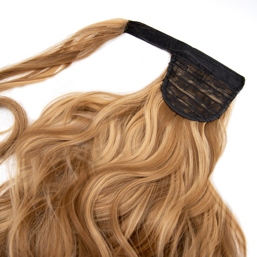 JBEXTESION LONG CURLY PONYTAIL with HIGHLINES Heat Resistant Wrap Around Ponytail 27 INCH