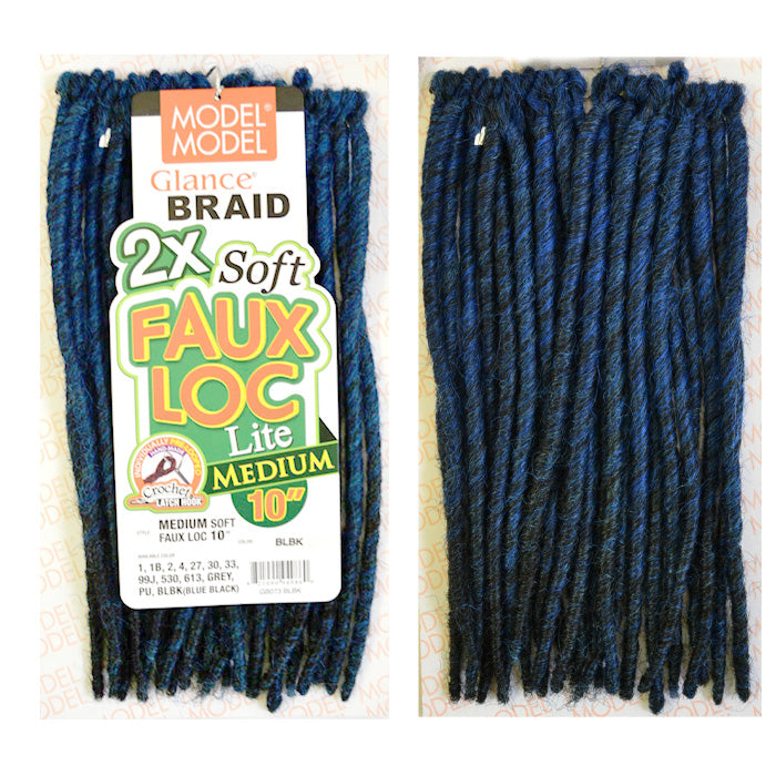 Model Model Glance Pre-Looped Crochet Braid - MEDIUM SOFT FAUX LOC 10" 2X