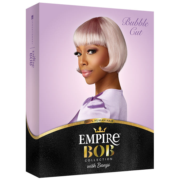 Sensationnel Empire Bob Collection with Bangs Full Wig - BUBBLE CUT - 100% Human Hair