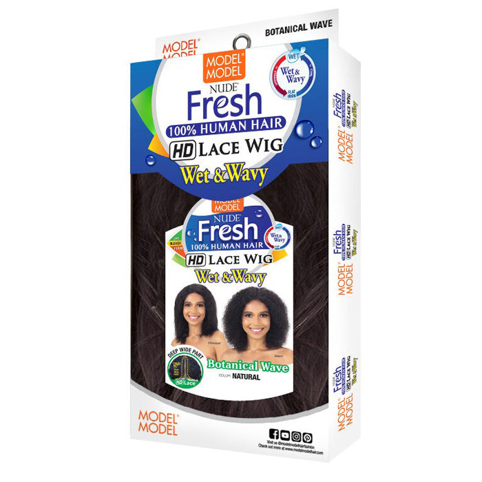 Model Model Nude Fresh Human Hair HD Lace 5" Deep Wide C Part Wig Wet N Wavy Botanical Wave