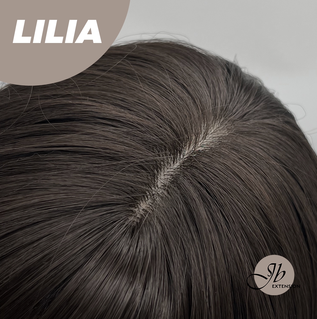 JBEXTENSION 26 Inches Long Curly Midnight Brown( Black/Brown) Wig with Bangs LILIA