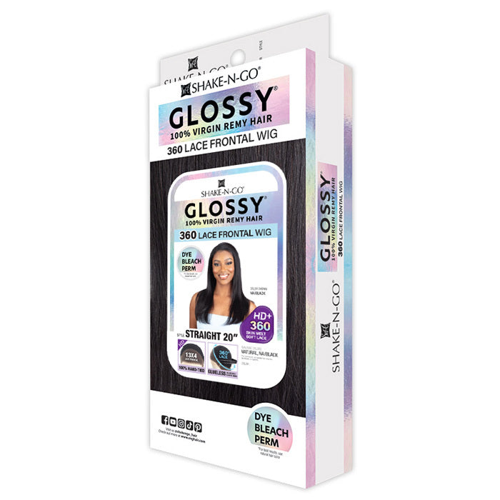 Shake N Go Glossy Glueless 100% Virgin Remy Hair 360 HD 13x4 Lace Frontal Wig - STRAIGHT 20"