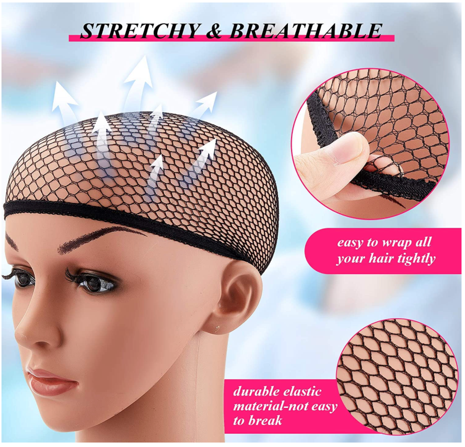 JBextension 1 Pcs Wig Cap, Black Mesh Wig Cap Net, Closed End Hair Mesh Net, Liner Weaving Caps for Women, Men, Kids, Wig Caps for Halloween, Cosplay. Black Hairnet Wig Cap 1 Pcs