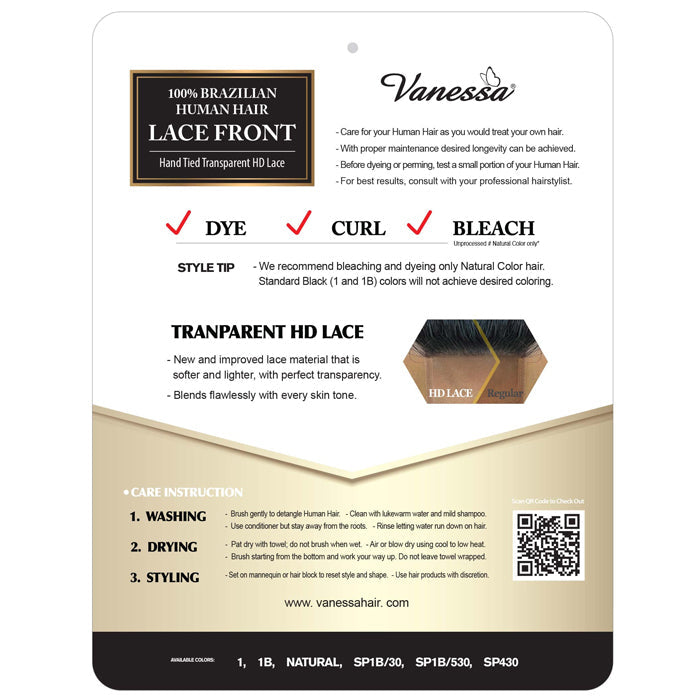 Vanessa 100% Brazilian Human Hair HD Lace Front Wig - TDJH FATE