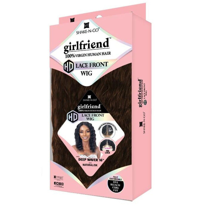 Shake-N-Go Girlfriend 100% Virgin Human Hair HD Lace Front Wig - DEEP WAVER 16