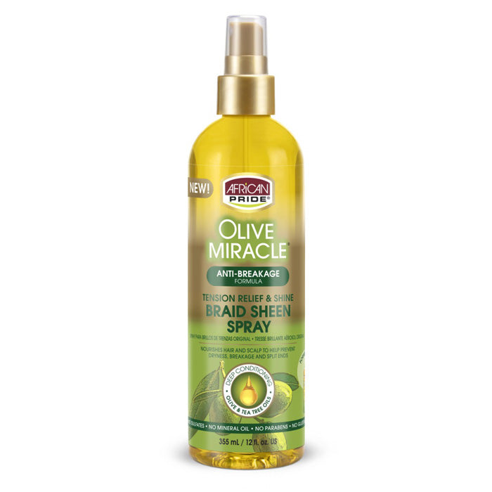 African Pride Olive Miracle Braid Sheen Spray - REGULAR 12oz