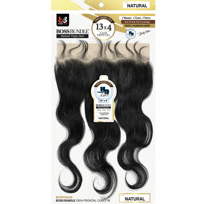 Bobbi Boss Bundle 100% Virgin Human Hair 13X4 HD Lace Closure - CURLY 16"