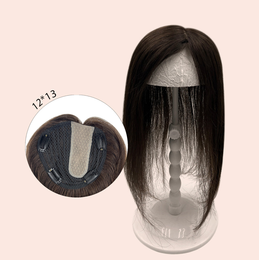 JBEXTENSION 12 Inches |16 Inches Natural Black Brown HUMAN HAIR SIDE PART TOPPER 12*13