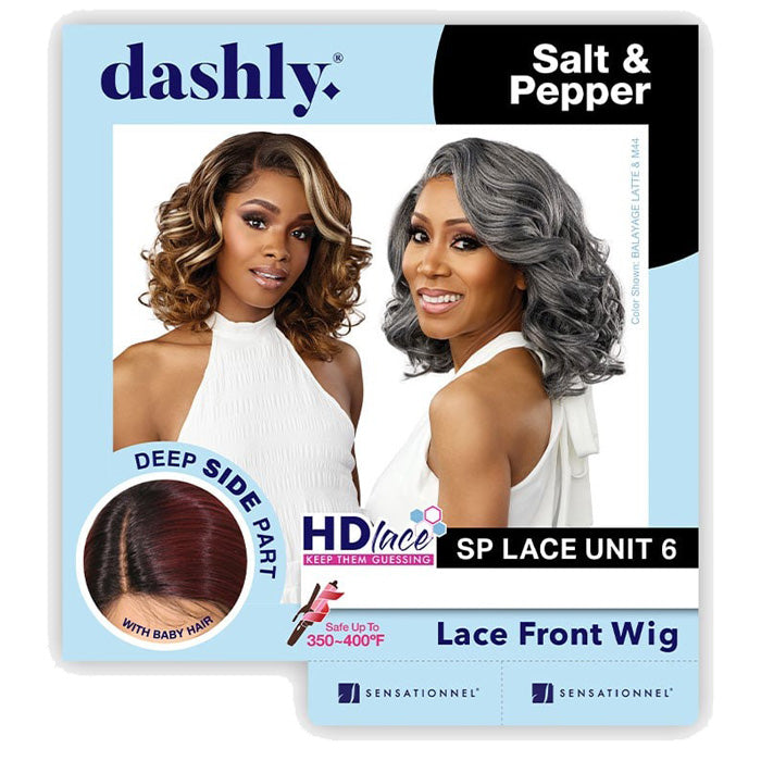 Sensationnel Dashly Salt & Pepper HD Deep Side Part Lace Front Wig - SP LACE UNIT 6