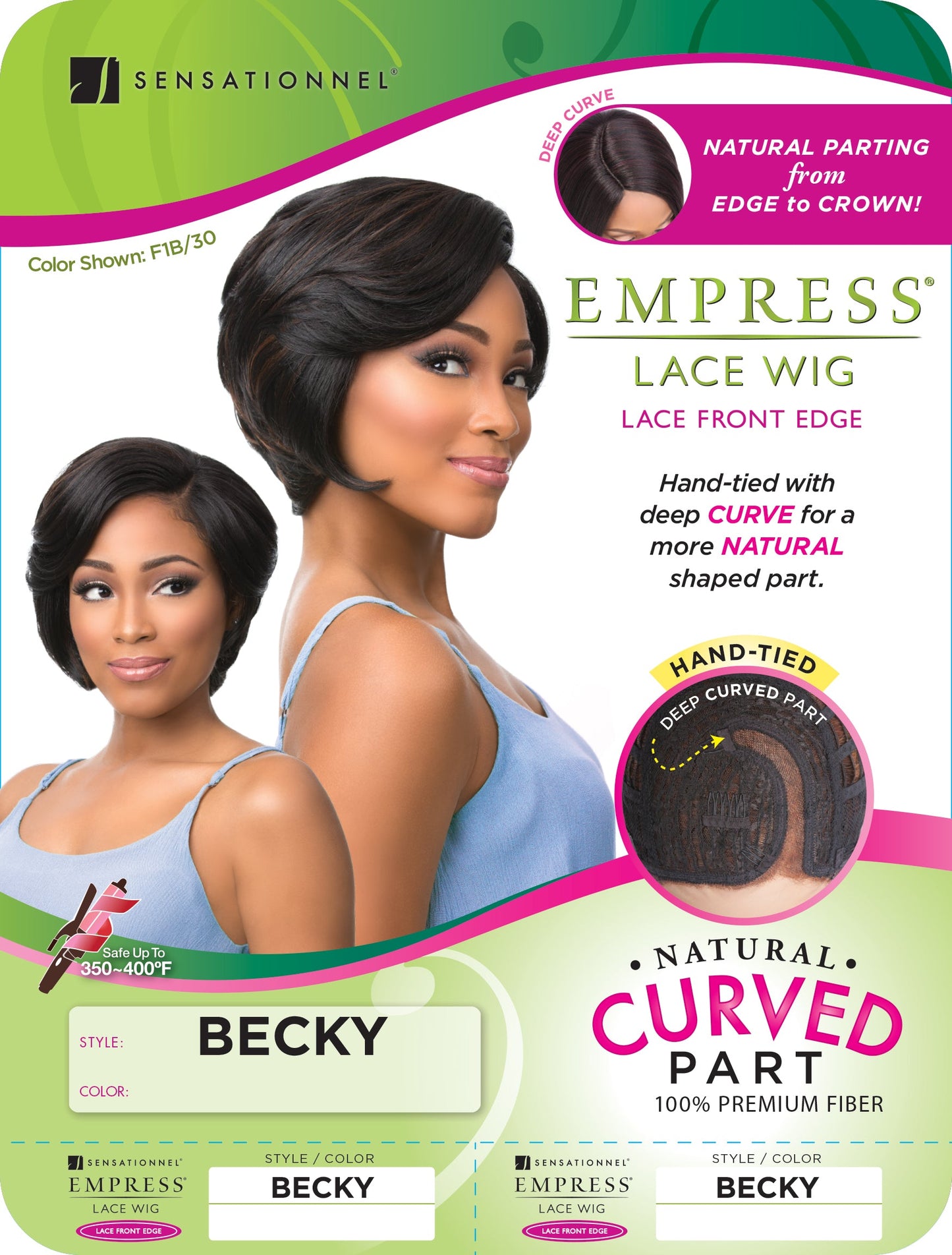 Sensationnel Empress Deep Natural Curved Part Lace Wig - BECKY