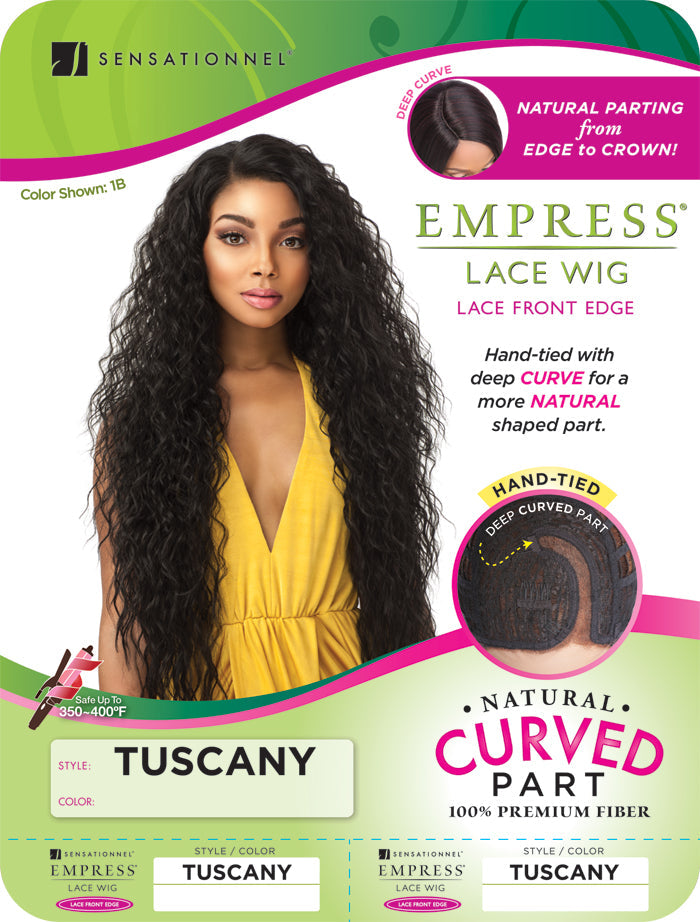 Sensationnel Empress Natural Curved Part Lace Front Edge Wig - TUSCANY