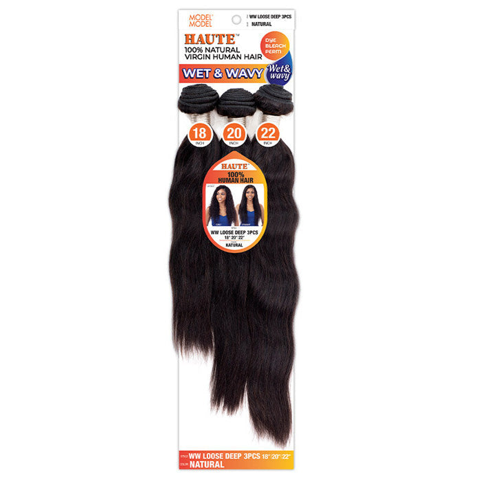 Model Model Haute 100% Virgin Human Hair Wet & Wavy Weave 3pc - LOOSE DEEP