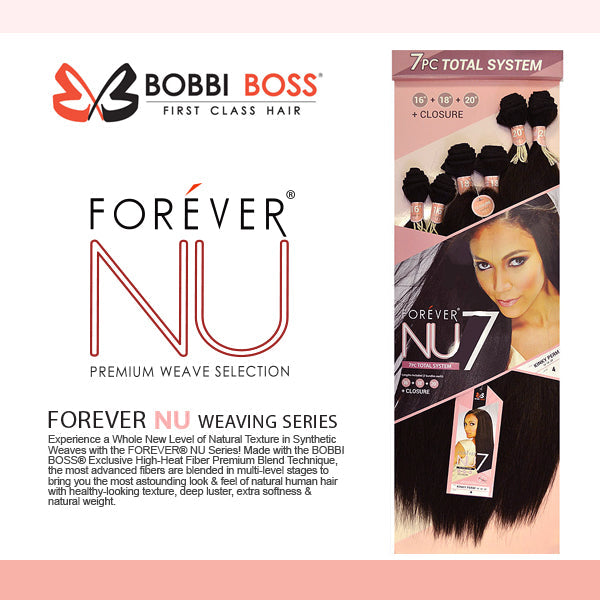 Bobbi Boss Forever NU Weave KINKY PERM 7 Pcs (1Pack Solution-16/16/18/18/20/20+Closure)
