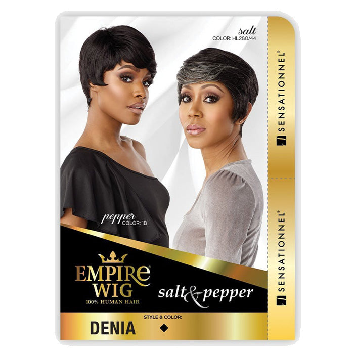 Sensationnel Empire Wig Salt & Pepper 100% Human Hair Wig - DENIA