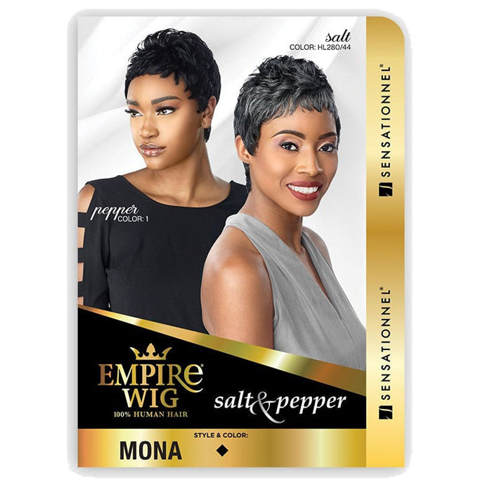 Sensationnel Salt & Pepper Human Hair Empire Wig MONA