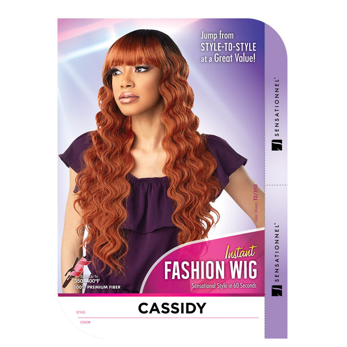 Sensationnel Instant Fashion 100% Premium Fiber Synthetic Crimp Curl style with Chaina Bangs Wig- CASSIDY
