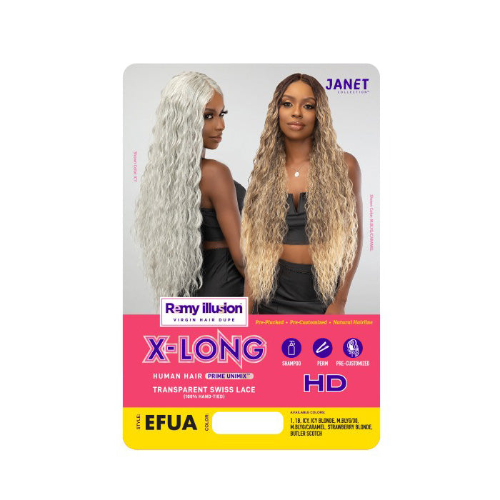 Janet Collection Remy Illusion X-Long Human Hair Mix HD Lace Wig - EFUA