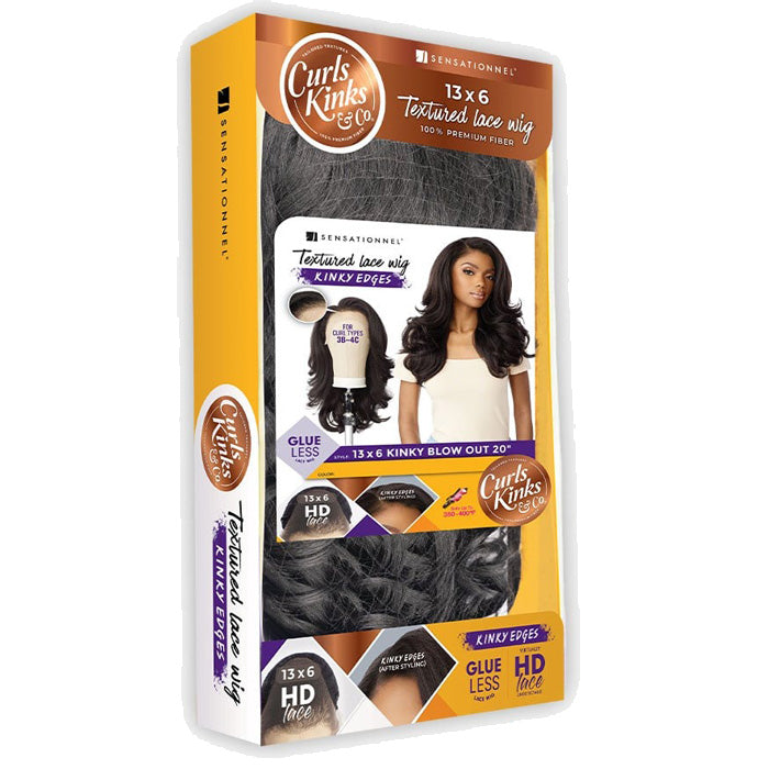 Sensationnel Curls Kinks Glueless HD 13x6 Lace Front Wig - 13x6 KINKY BLOW OUT 20" - Kinky Edges