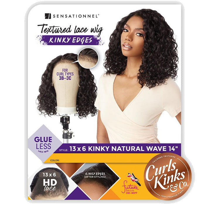 Sensationnel Curls & Kinks Glueless 13x6 HD Lace Front Wig - 13x6 KINKY NATURAL WAVE 14 - Kinky Edges