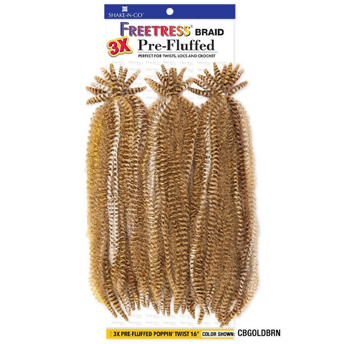Freetress Pre-Looped Crochet Braid - 3X PRE-FLUFFED POPPIN TWIST 16"