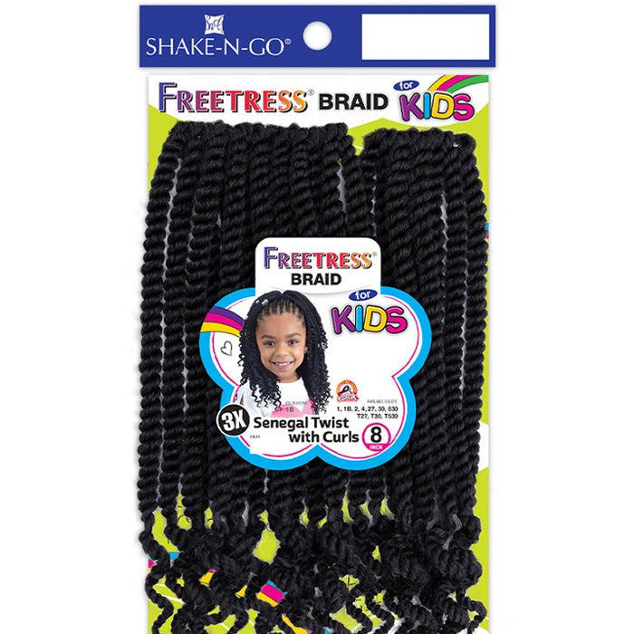 Freetress 3X Kids Pre-Looped Crochet Braid - SENEGAL TWIST WITH CURLS 8"