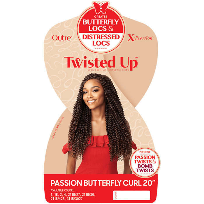 Outre X-Pression Twisted Up Crochet Braid - PASSION BUTTERFLY CURL 20"