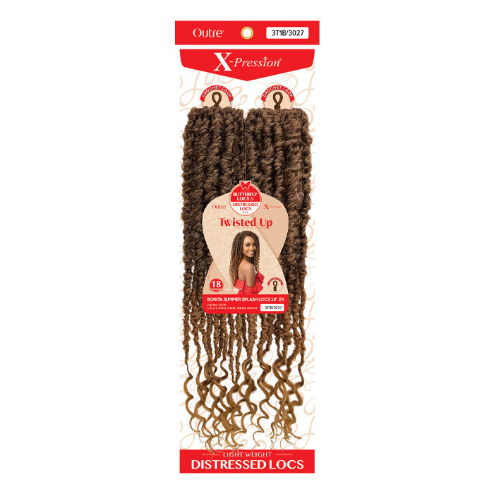 Outre X-Pression Twisted Up Pre-Looped Crochet Braid - 2X BONITA SUMMER SPLASH LOCS 18"