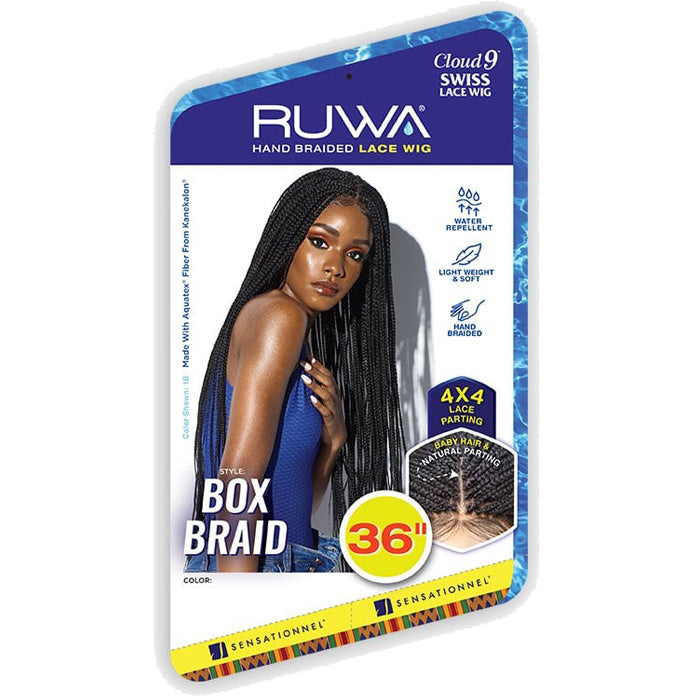 Sensationnel Cloud 9 Ruwa 4x4 Swiss Lace Hand-Braided Front Wig - BOX BRAID 36"