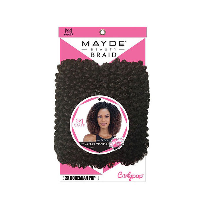 Mayde Beauty Curlypop Pre-Looped Crochet Braid - 2X BOHEMIAN POP