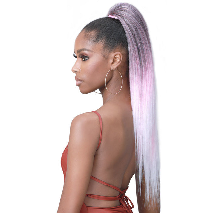 Bobbi Boss Human Hair Blend Tress Up Ponytail YAKY STRAIGHT 28"