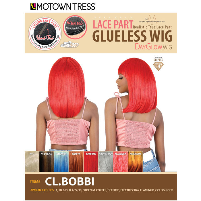 Motown Tress Day Glow Wig Glueless Crown Lace Part Wig - CL.BOBBI