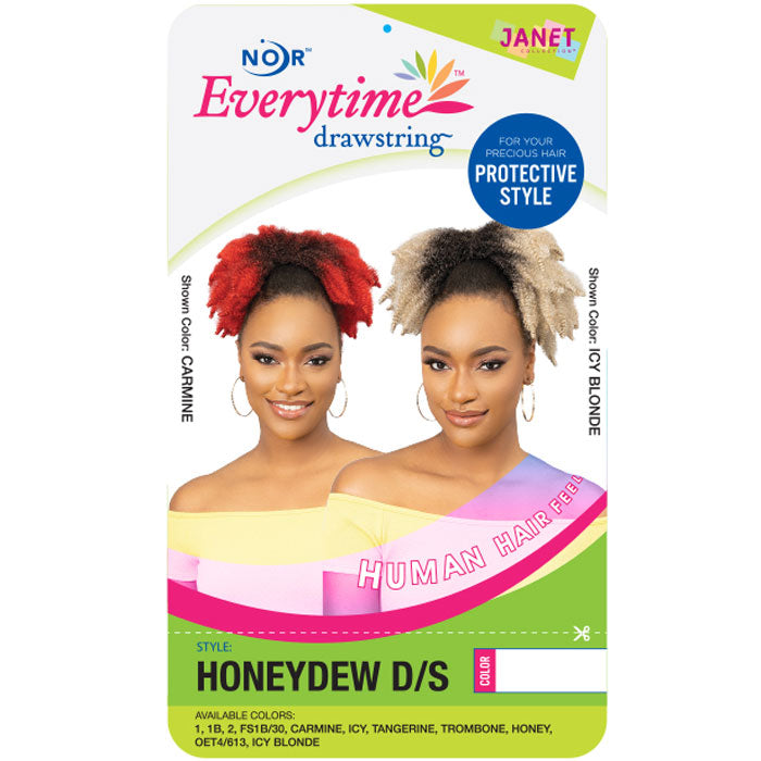 Janet Collection Noir Everytime Drawstring Ponytail - HONEYDEW