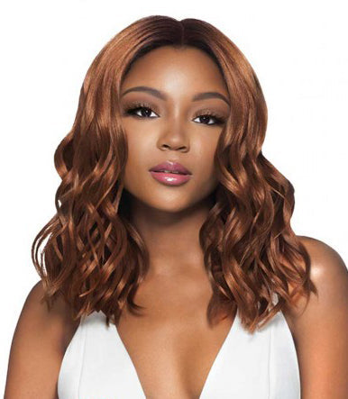 Outre Blunt Cut Curly Swiss Lace Synthetic I-Parting Lace Front Wig AUBREE