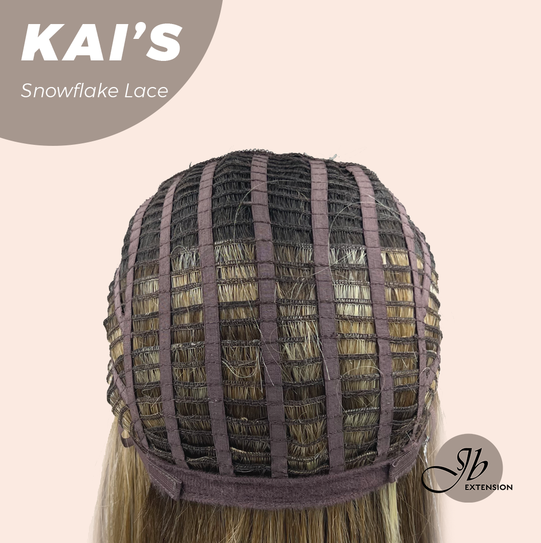 HOT OF SEASON - 18 Inches Mix Blonde Pre-Cut Snowflake Lace Frontlace Glueless Wig KAI'S【PERMATEASE】【BENDY EAR TABS】