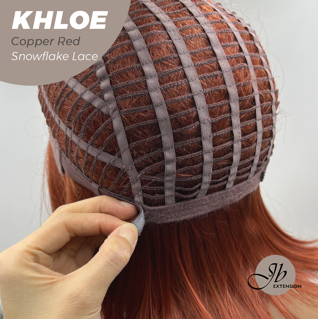 HOT OF SEASON - 12 Inches Bob Cut Copper Red Pre-Cut Snowflake Lace Frontlace Glueless Wig KHLOE COPPER RED【PERMATEASE】【BENDY EAR TABS】