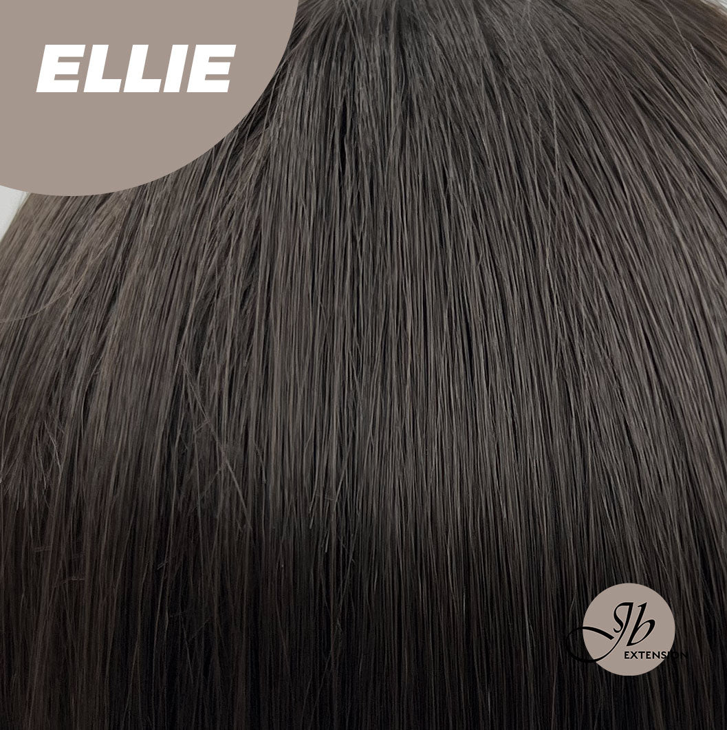 JBEXTENSION 26 Inches Tea Black Darkest Brown Wolf Cut Wig With Bangs ELLIE