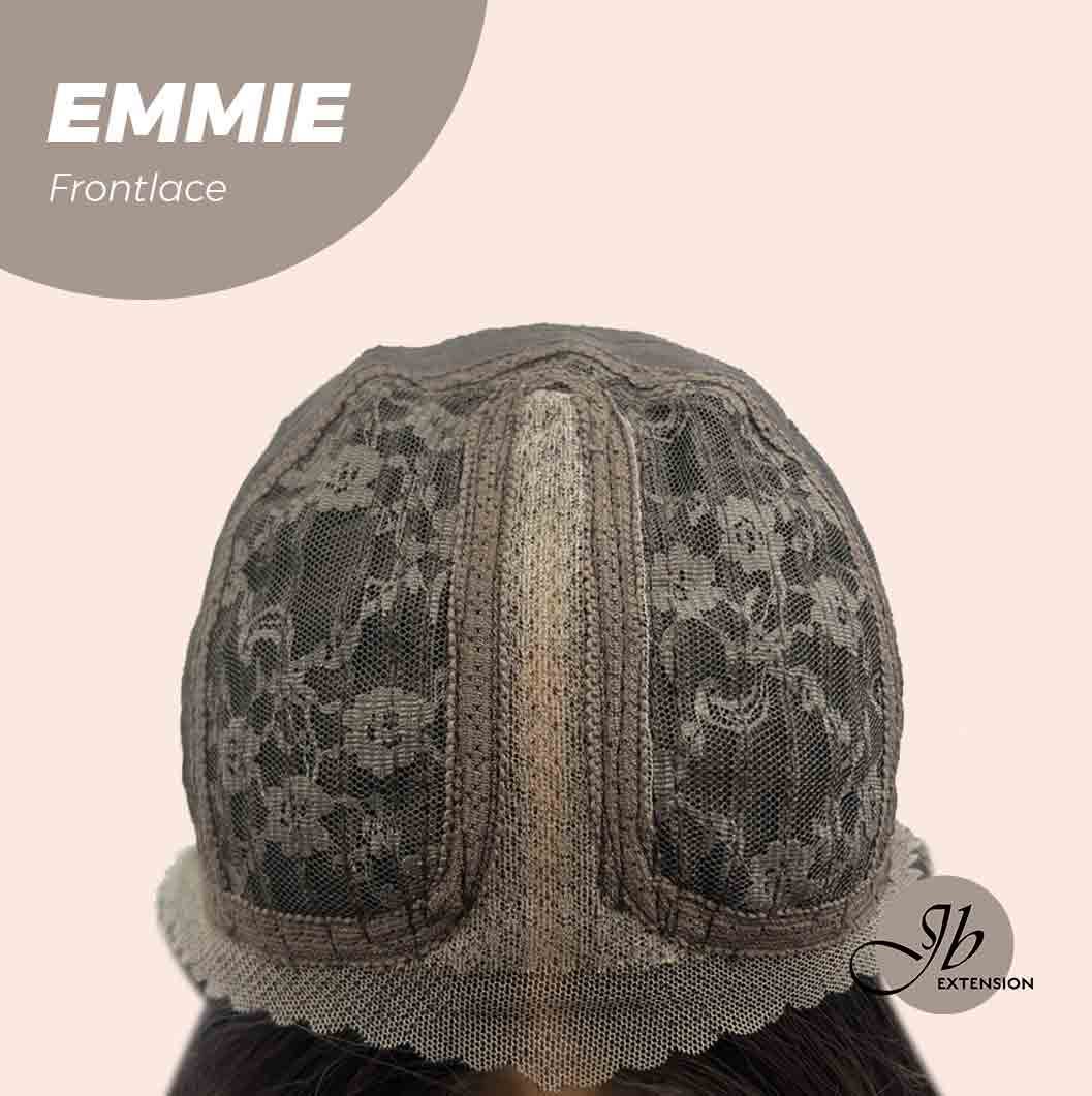 JBEXTENSION 26 Inches Curly Women Tea Black Darkest Brown Wig Pre-Cut Frontlace Glueless Wig EMMIE