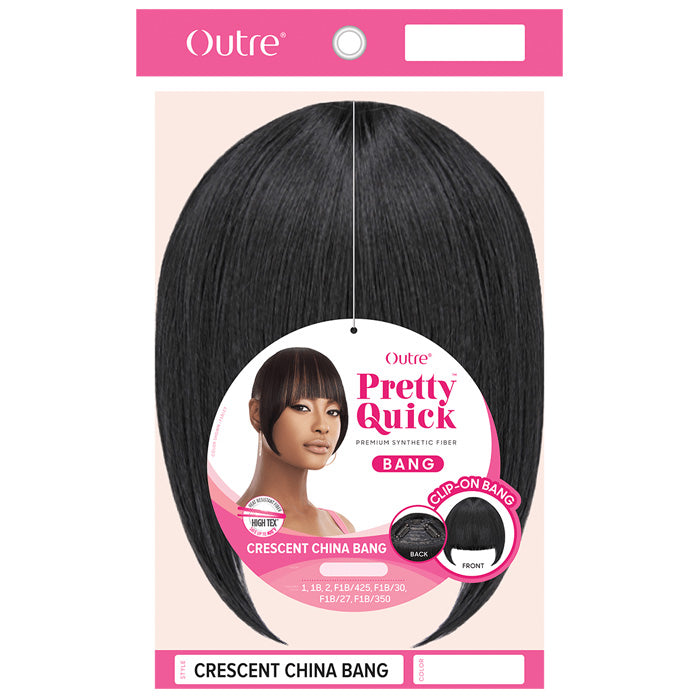 Outre Pretty Quick Clip-on Bang - CRESCENT CHINA BANG