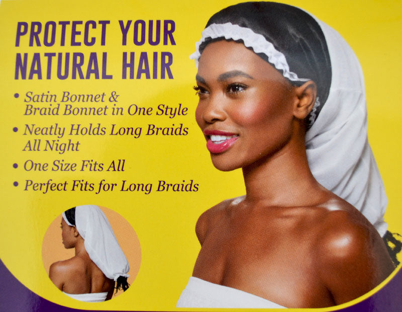 RED by Kiss 2 IN 1 SATIN BRAID BONNET (BLACK)