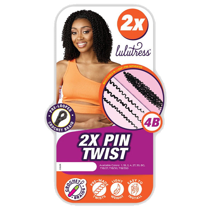Sensationnel Lulutress 2x Pre-Looped Crochet Braids - 2X PIN TWIST 4B