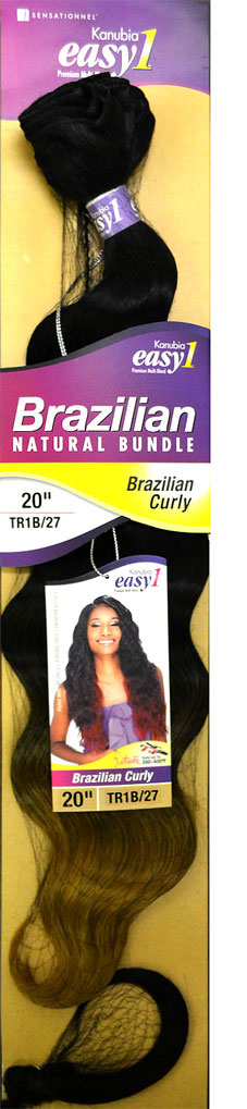 Sensationnel Kanubia Easy 1 Natural Bundle Weave BRAZILIAN CURLY 16 - 22 Inch OMBRE TWO TONE